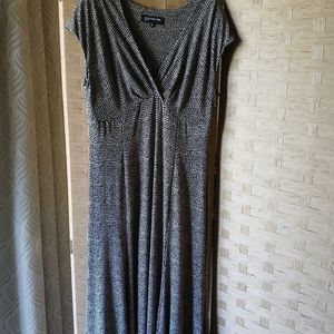 Jones New York Black and White Dotted Dress, Size 12, long to ankle